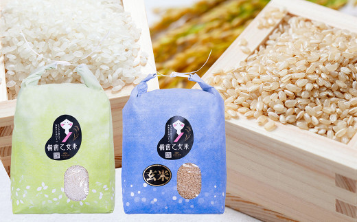 備前乙女米 白米 5kg×1袋・玄米 5kg×1袋（計約10kg）【2025年10月下旬～2026年9月下旬発送予定】 ／ 2種類 お米 米 おこめ こめ コメ ご飯 ライス 精米 モチモチ 石原果樹園 岡山県 美咲町