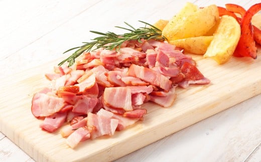 岡山ピーチポークベーコン 切落し 450g ／ ピーチポークベーコン ベーコン ベーコン切落し 切落しベーコン スライス 豚肉ベーコン ピーチポーク 豚肉 豚