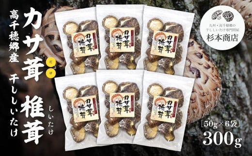 高千穂郷産カサ茸椎茸 50g×6袋 | 出汁 干し椎茸 旨味 杉本商店 宮崎県 高千穂町 |_Tk005-045