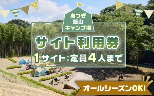 No.1072 【オールシーズンOK!】あつぎ飯山キャンプ場サイト利用券 / 体験 キャンプ アウトドア アクティビティ 観光 宿泊 旅行 チケット 宿泊券 旅行券 川遊び 星空 自然 神奈川県