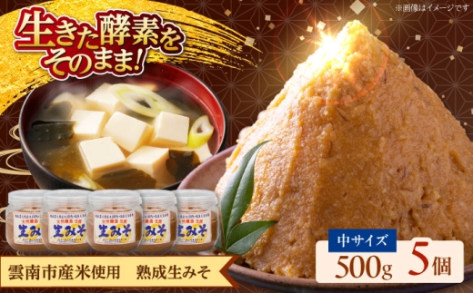 【雲南市産米使用】熟成生みそ（中）500g×5個 味噌 みそ 国産 生みそ 熟成みそ 味噌汁 みそ汁 セット 島根県雲南市/株式会社大東農産加工場 [AIEG006]