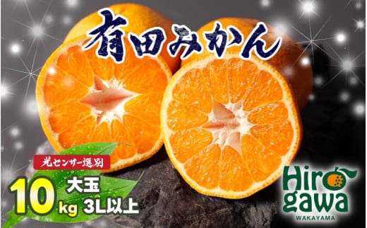 有田 みかん 大玉3L以上 10kg 光センサー / 温州みかん 有田みかん 甘い 和歌山 柑橘 ※11月中旬~12月下旬に順次発送 ※北海道・沖縄・離島地域は発送不可 【nuk004-l-10D】