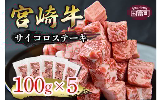 ＜宮崎牛 サイコロステーキ 合計500g（100g×5)＞翌月末迄に順次出荷