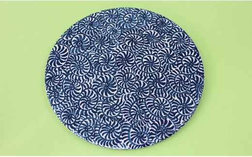 二宮閑山 有田焼染付マウスパッド たこ唐草紋様 A20-171