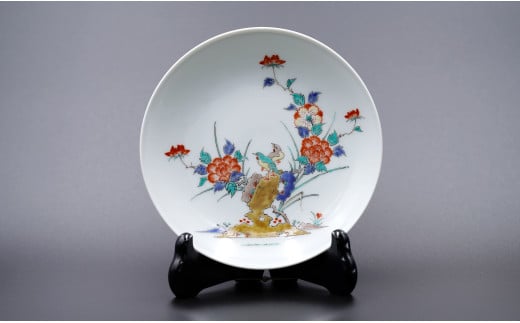 柿右衛門窯作 額皿（5寸）牡丹鳥文 A90-12