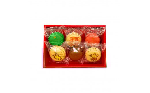 ダロワイヨ　ゾウキリンプリント入りマカロン詰め合わせ（６個入）A