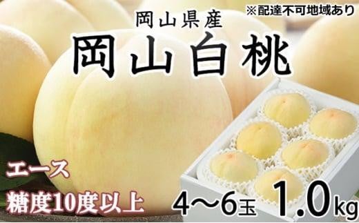 桃 2026年 岡山 白桃 エース 4~6玉 約1kg JAおかやまのもも(早生種・中生種) もも モモ 岡山県産 国産 フルーツ 果物 ギフト
