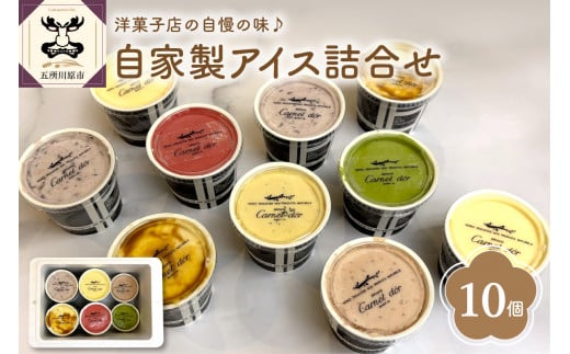 地元焼き菓子店自慢のアイス!10個セット(7種)(バニラ/抹茶/キャラメル/ミルクティー/いちご/小倉/フランボワーズ)【 お菓子 スイーツ アイス アイスクリーム ラクトアイス 詰め合わせ アイスクリームとラクトアイスのセット 】