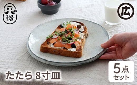 [波佐見焼 マルヒロ]BARBAR たたら 8寸皿セット(5点)全5柄 [EB19]