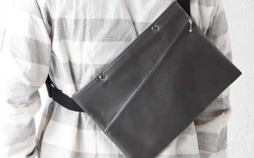 No.246-08 上質で上品でシンプルなショルダーバッグ「saco」(グレー) / 雑貨 日用品 鞄 千葉県