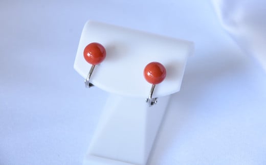 さんごの吉良:珊瑚の丸玉イヤリング4