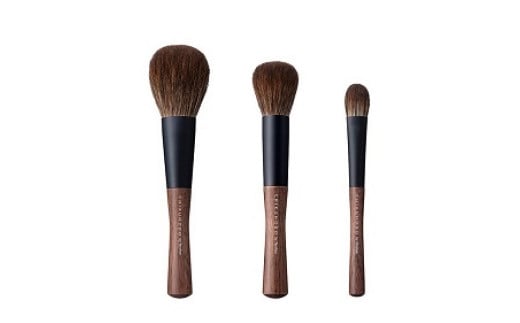 熊野化粧筆 連シリーズ3点セット【メイクブラシ 化粧筆 フェイスブラシ チークブラシ アイシャドウブラシ 熊野筆 伝統工芸 職人技 高級筆 セット ギフト 贈り物】