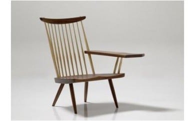 ＣＮ103　ラウンジアーム(左肘掛け付き)（ｼﾞｮｰｼﾞﾅｶｼﾏ椅子ｼﾘｰｽﾞ）（高松市共通返礼品）|椅子 左肘掛け付き 広い座面 表情豊かな片肘 香川県 三木町|_mk009-003