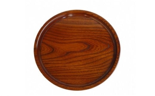 丸盆（深口）欅　尺１　サイズφ32.7ｃｍ×H3.5ｃｍ | 飾盆 丸盆 盆 漆 天然素材 一枚板 欅 和 木材 木製 木工品 贈答 工芸品 伝統 漆器山富 香川県 三木町 |_mk034-006