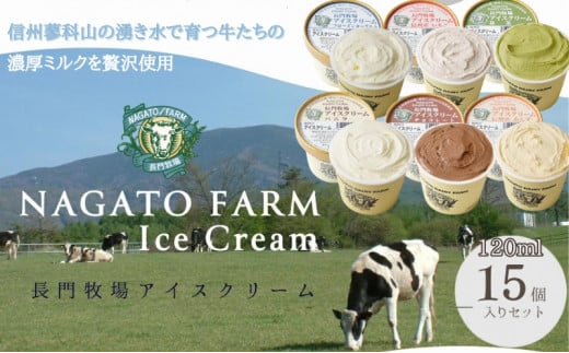 長門牧場アイスクリーム 15個セット