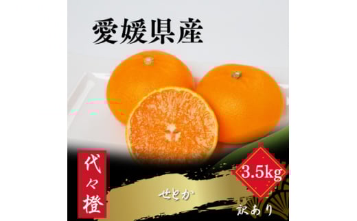 代々橙せとか<訳あり>3.5kg<C83-54>_ 訳アリ わけあり ワケアリミカン みかん せとか フルーツ 果物 果実 くだもの 家庭用 人気 甘い ジューシー 柑橘 かんきつ 不揃い 規格外 傷 愛媛 八幡浜市 旬 産地直送 産直 季節限定【1633818】