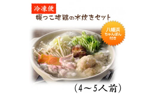 媛っこ地鶏の水炊きファミリー(4・5人前)セット<H17-6>【1490242】