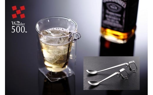 クリップ式チタンスプーンＳ＋Ｍサイズ２個セット [A-027001] / マドラー めがね 技術 工芸品 職人 ワイン お酒 チタン スプーン アレルギーレス