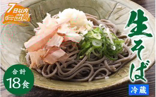 ヤマサ製麺 越前そば 18食 (3食袋×6)[蕎麦 おそば なまそば 生そば 生麺 麺類 越前蕎麦 和食 小分け 風味 のど越し つゆ付 冷蔵配送 冷凍保存 長期保存][A-120006]