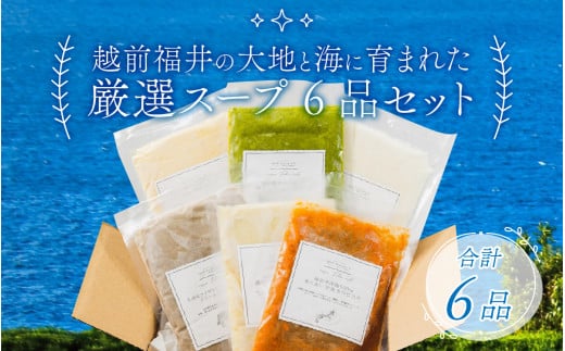 越前福井の大地と海に育まれた厳選スープ 6品セット 【 玉ねぎ まいたけ ポタージュ 甘えび ビスク さつまいも クレソン 】 [A-141001]