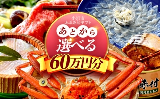 【あとから選べる】 福井県小浜市ふるさとギフト 60万円分 海産物 箸 お米 スイーツ あとから ギフト [BFDV023]