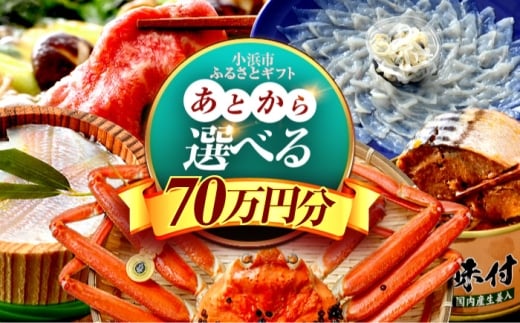 【あとから選べる】 福井県小浜市ふるさとギフト 70万円分 海産物 箸 お米 スイーツ あとから ギフト [BFDV024]
