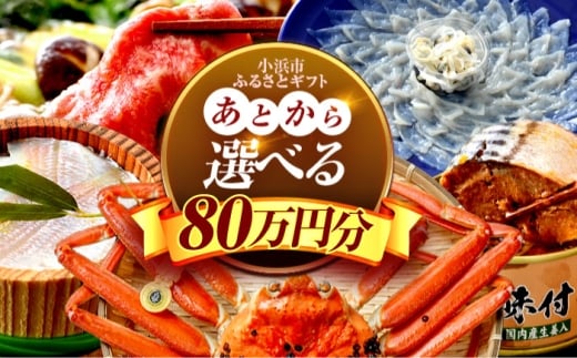 【あとから選べる】 福井県小浜市ふるさとギフト 80万円分 海産物 箸 お米 スイーツ あとから ギフト [BFDV025]
