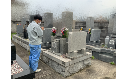 お墓参り代行サービス(1回プラン) 墓石掃除 墓石洗い お墓掃除代行 管理依頼 石専門