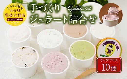 021-132 手づくり ジェラート 詰合せ カップアイス 10個セット アイス