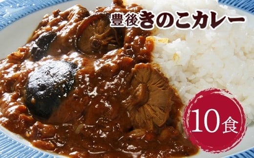 022-331 豊後 きのこ カレー 180g×10食 椎茸 ご自宅用 パウチ 常温保存可能 ローリングストック