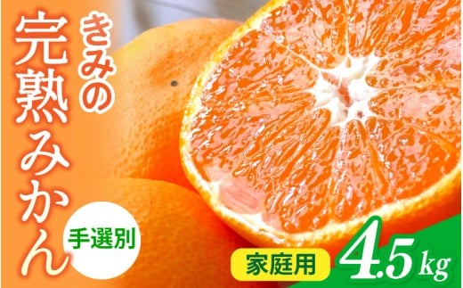 あま~い! カツオの有機肥料が味の決め手! 「きみの完熟ミカン」 約4.5kg (40~60個程度) サイズ混合 2S~L ご家庭用(秀優混合)/みかん ミカン 柑橘 和歌山県 有機 手選別 【kmf001A】