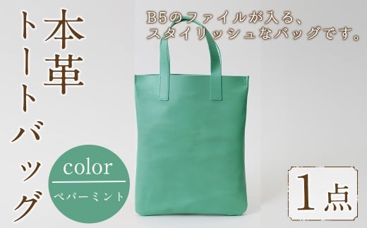 ミニトートバッグ Zenis(ペパーミント・1個) B5ファイル収納サイズ ペパーミント レザー 国産 日本製 牛革 革製品 手作り 贈答 男性 女性 レディース メンズ【ksg1812-pm】【Zenis】