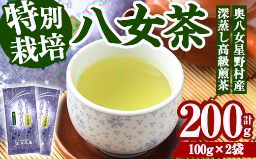 奥八女星野村 深蒸し高級煎茶(計200g・100g×2袋) 八女茶 緑茶 せん茶 おちゃ お茶 やめ 深蒸し茶  常温 常温保存【ksg1345】【おどろきっちん】