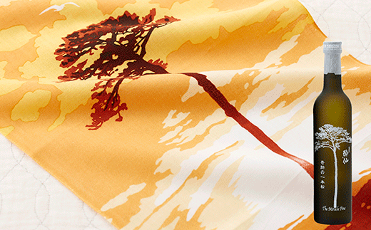 奇跡の一本松絵手ぬぐい「希望」＆吟醸酒セット 【 手ぬぐい 暖簾 カバー 復興 希望 シンボル お酒 日本酒 】 RT574