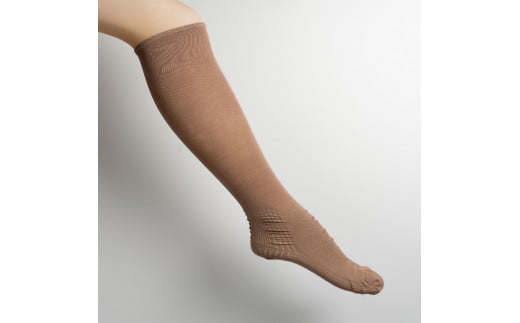 転倒予防2足組むくみ対策くつ下　ベージュ25～26cm