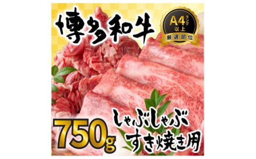 訳あり 博多和牛しゃぶしゃぶすき焼き750gセット