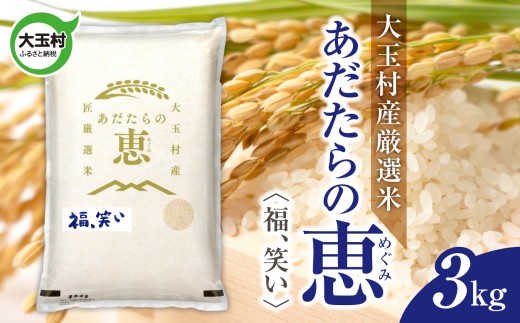米 大玉村産厳選米「あだたらの恵」（品種：福、笑い） 3kg 《 令和7年産  》｜ 福島 大玉村 お米 米作り 福、笑い 令和7年 精米 白米 こめ コメ ご飯 送料無料 大玉村農業振興公社 ｜ on-af-3kg-r7