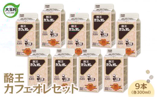 酪王カフェオレ 300ml 9本セット ご当地ドリンク 福島土産 お取り寄せ 福島県 大玉村 牛乳 生乳 ギフト コーヒー飲料 人気返礼品 01131