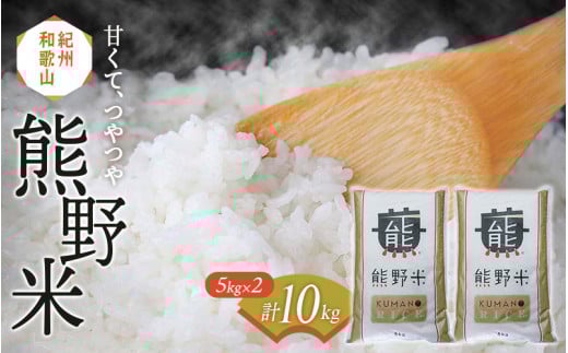 紀州のお米 熊野米 計10kg(5kg×2) / 田辺市 熊野 熊野米 ブランド米 米 ひかり新世紀 お米 コシヒカリ型品種 和歌山 紀州 ご飯 おこめ[tgm004-1]