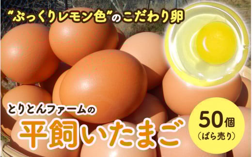 とりとんファームの平飼いたまご50個(ばら売り)[常温配送] / 田辺市 卵 たまご 鶏卵 平飼い 卵かけごはん[trt008-2-j]
