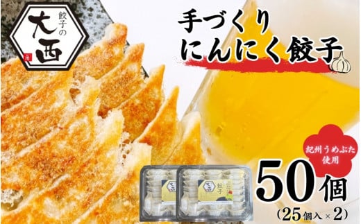 にんにく餃子セット 25個入り×2パック / 和歌山県 田辺市 ぎょうざ ギョウザ ギョーザ 手作り 紀州うめぶた 無添加 冷凍【gyz004-2】