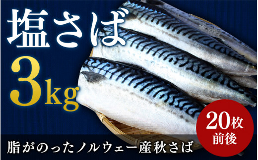 ボリュームたっぷり！ 塩さば 切り身 3kg(約20枚前後）厚切り / 鯖 切り身 フィレ サバ 焼き魚 甘塩 冷凍 おかず ご家庭用 和歌山県 田辺市【mts007-5】