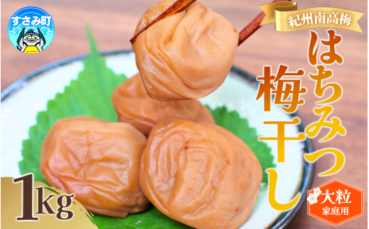 紀州南高梅 大粒 はちみつ梅干し 1kg 塩分約8% 無選別 ご家庭用 訳あり 梅 梅干 梅干し うめ ウメ ハチミツ すさみ町 紀州 南高梅  【khs118】