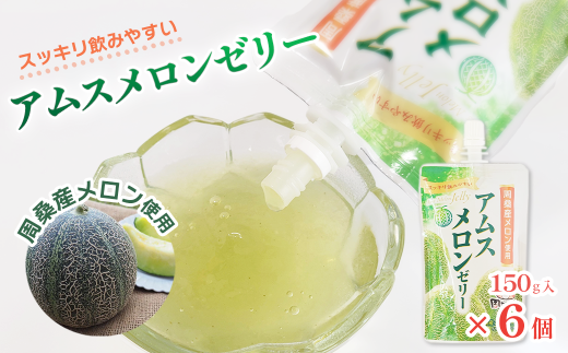 飲むアムスメロンゼリー (パウチタイプ) 150g×6個 周桑産メロン使用 スイーツ フルーツ 果物 ゼリー 周ちゃん広場 JA周桑
