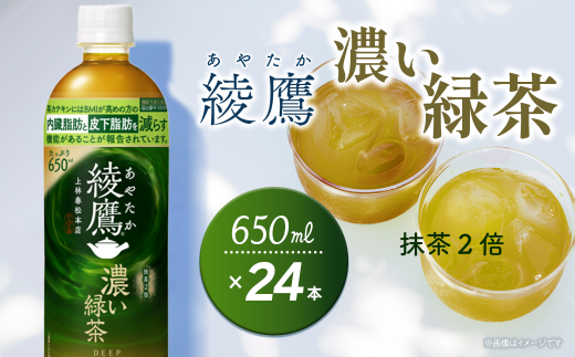 綾鷹 濃い緑茶 650mlPET 24本入り  1ケース 愛媛県西条市 | お茶 緑茶 濃い 綾鷹 機能性表示食品 茶カテキン ペットボトル 1箱 清涼飲料水 飲料 愛媛県 西条市 送料無料