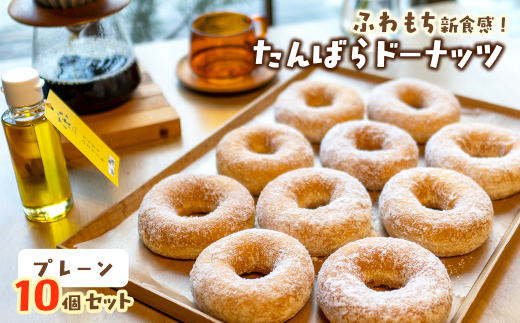 ドーナツ ふわもち新食感 「たんばらドーナッツ」 プレーン 10個セット（冷凍配送）　愛媛県西条市 ｜ドーナツ ドーナッツ お取り寄せ ふわもち 手作り ギフト お菓子 詰め合わせ 国産小麦 ひまわり油使用 スイーツ CREW TAMBARA