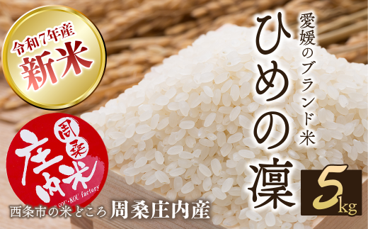 [新米・先行予約] 令和7年産 周桑庄内米 「 ひめの凜 5kg 」 ※2025年11月上旬より発送| 愛媛県 ブランド米 精米 5kg 新米 産地直送 お米 白米 ごはん ご飯 ひめのりん 西条市