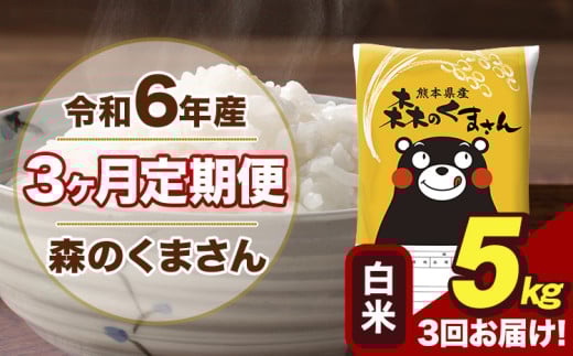 令和6年産 森のくまさん 白米 5kg 5kg×1袋 計3回お届け [お申し込み月の翌月から出荷開始] お米 こめ 熊本県産 ご飯 備蓄