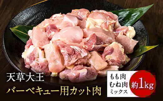天草大王 バーベキュー用カット肉 1kg 熊本県産 【幻の地鶏】荒尾市 もも肉 むね肉《60日以内に出荷予定(土日祝除く)》