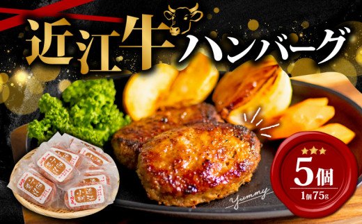 【通常発送】 近江牛 ハンバーグ 75g×5個 375g 冷凍 ギフト 肉 お取り寄せ 黒毛和牛 贈答用 ごはんのお供 三大和牛 近江小判 惣菜 ブランド おかず 贈り物 自宅用 滋賀県 竜王町 岡喜 ふるさと納税 神戸牛 松阪牛 に並ぶ 日本三大和牛